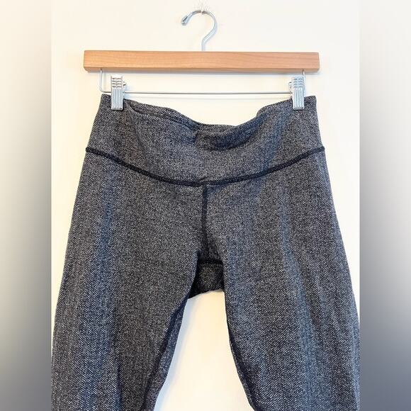 Lululemon wunder under full length leggings grey herringbone pattern workout 10 - Picture 4 of 11